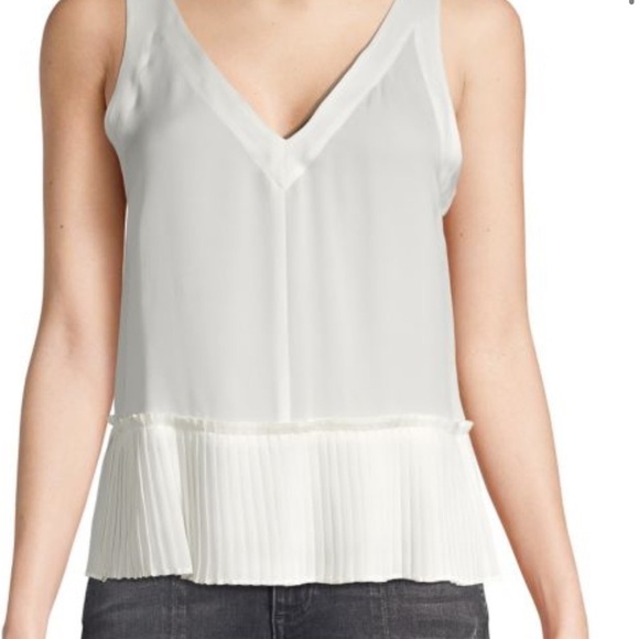 REBECCA TAYLOR Pleated Silk Tank Top NWT 12 - Picture 4 of 4